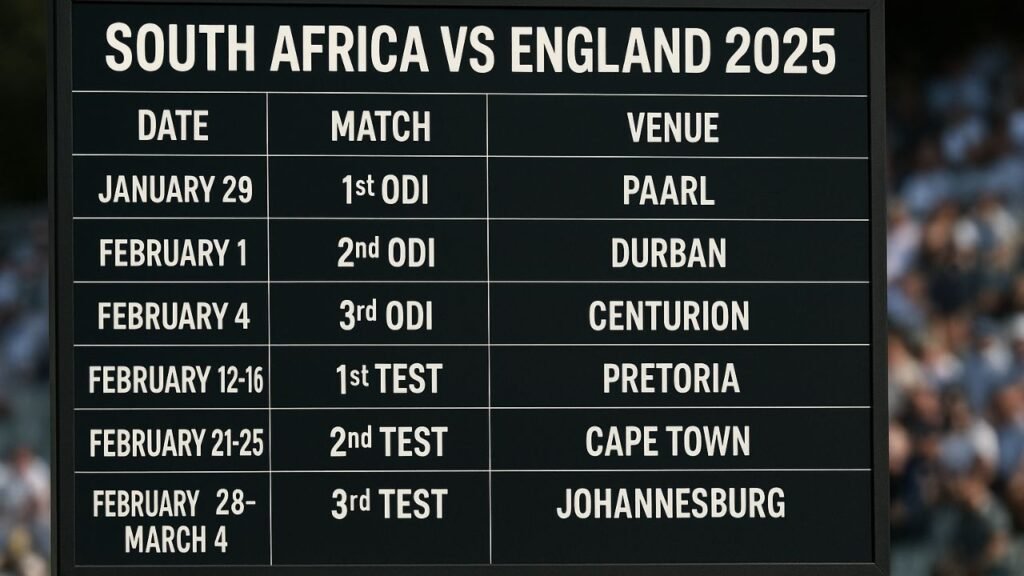 SA vs ENG 2025