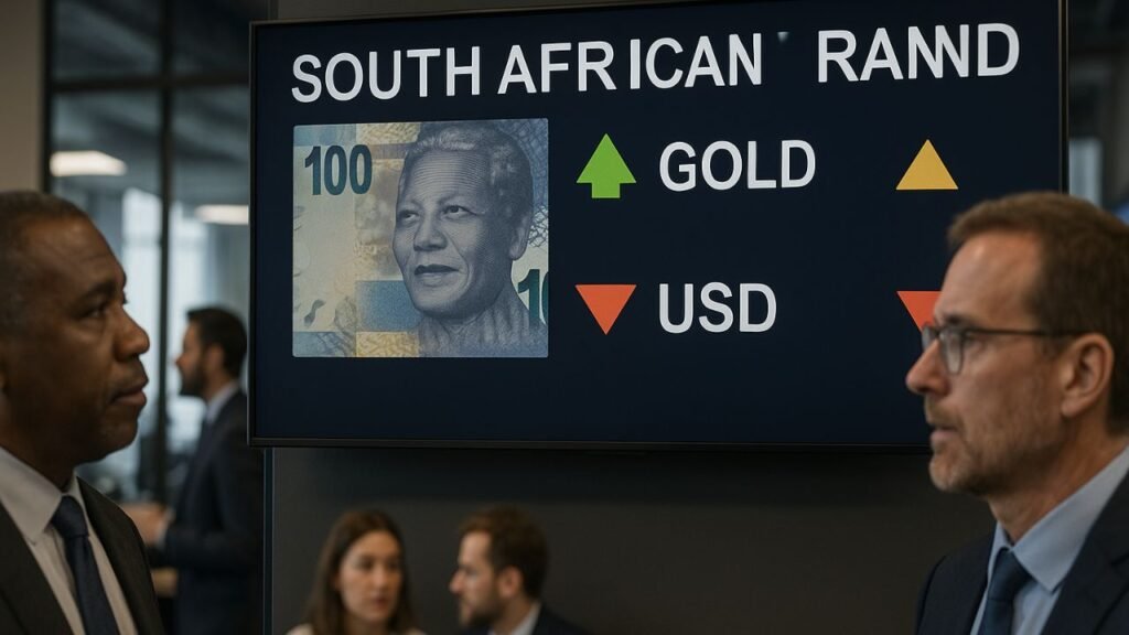South African rand gains